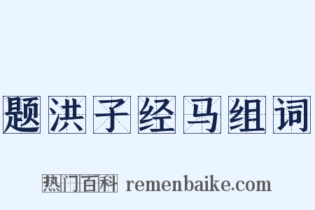 题洪子经马组词是什么意思的图片